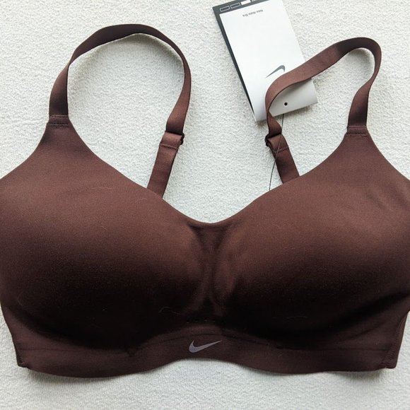 Women's Nike Alate Minimalist Sports Bra Size S (C-E) Earth DM0526 Training NEW - Picture 3 of 4
